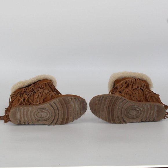 Madden Girl Brown Fringe Winter Boots - Picture 7 of 7